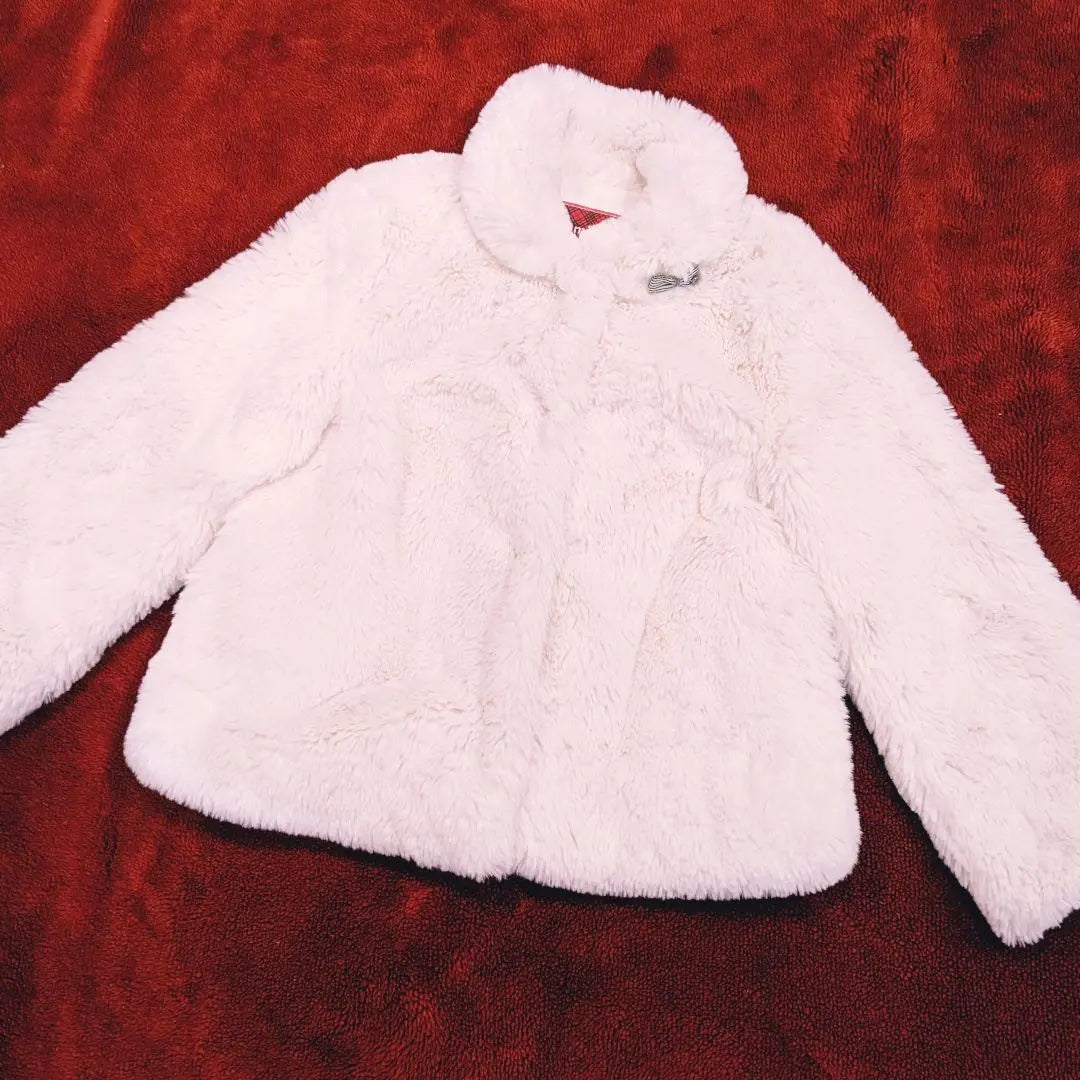 ✨Beautiful condition✨familiar fur coat 130 size white