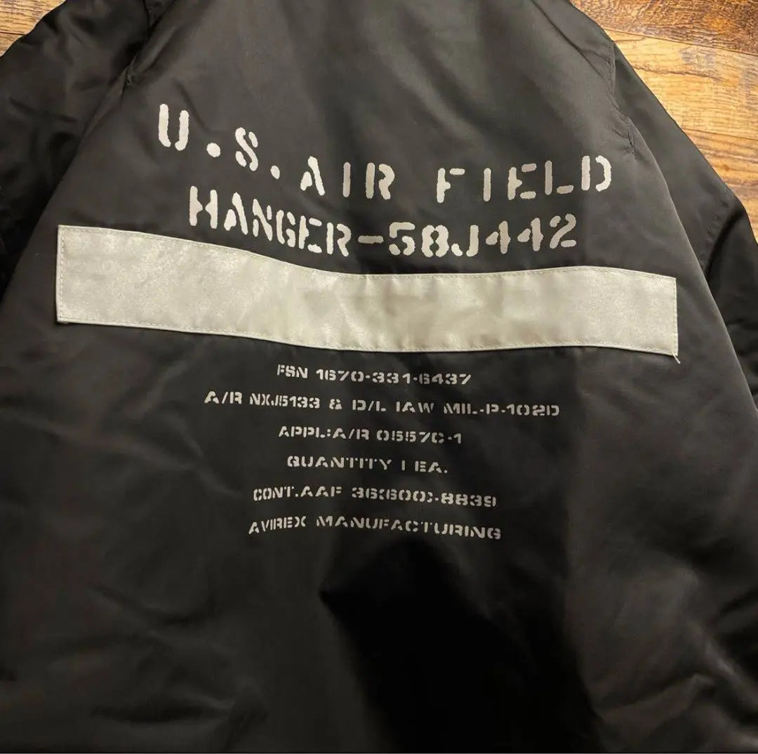 AVIREX Avirex MA-1 Flight Jacket Black Black LMA1 Stencil