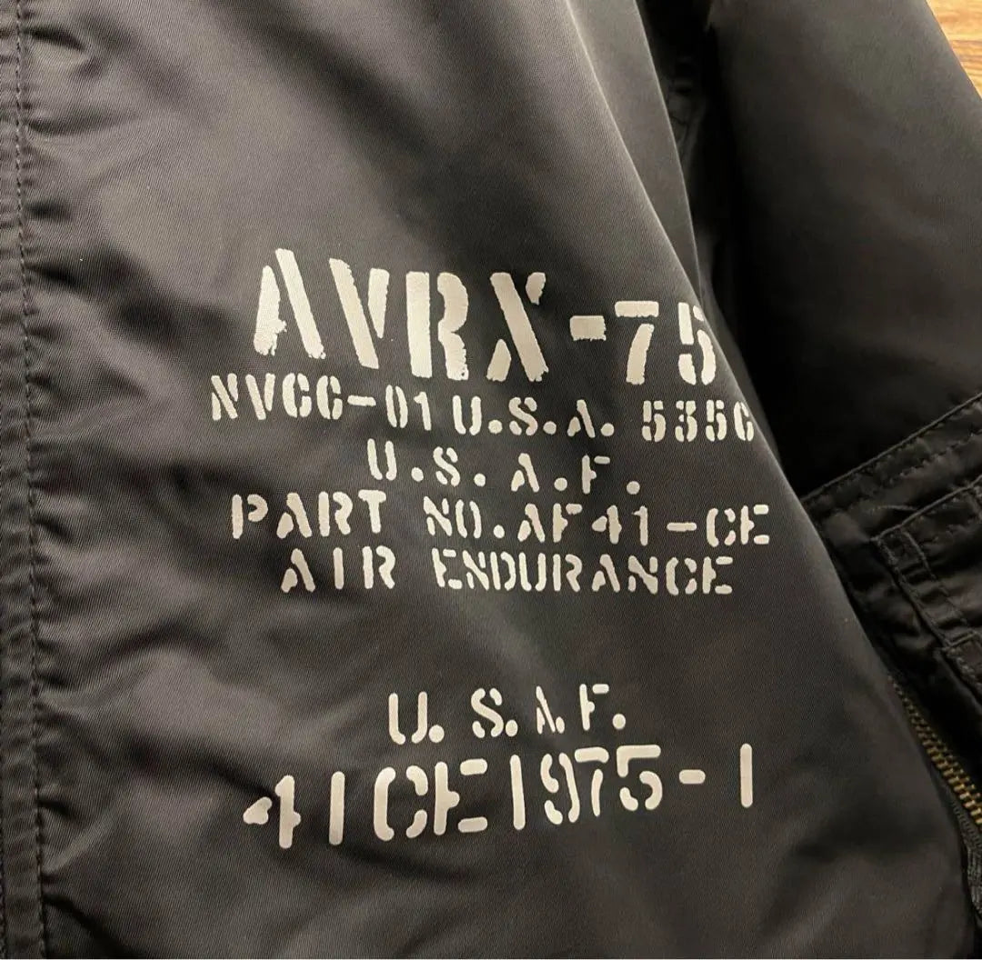 AVIREX Avirex MA-1 Flight Jacket Black Black LMA1 Stencil