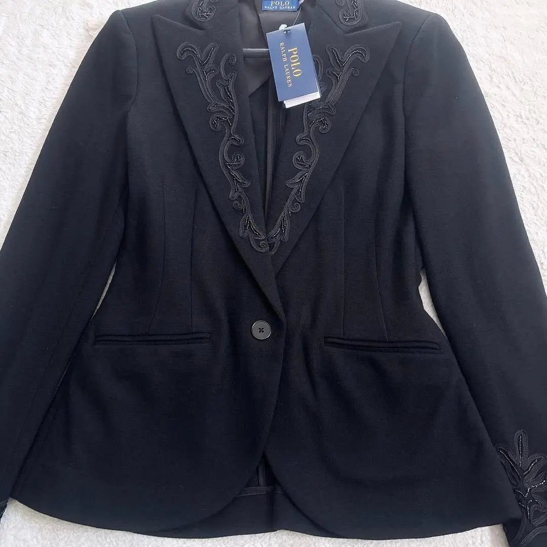 《New》POLO RALPH LAUREN Beaded Decoration Tailored Jacket Black