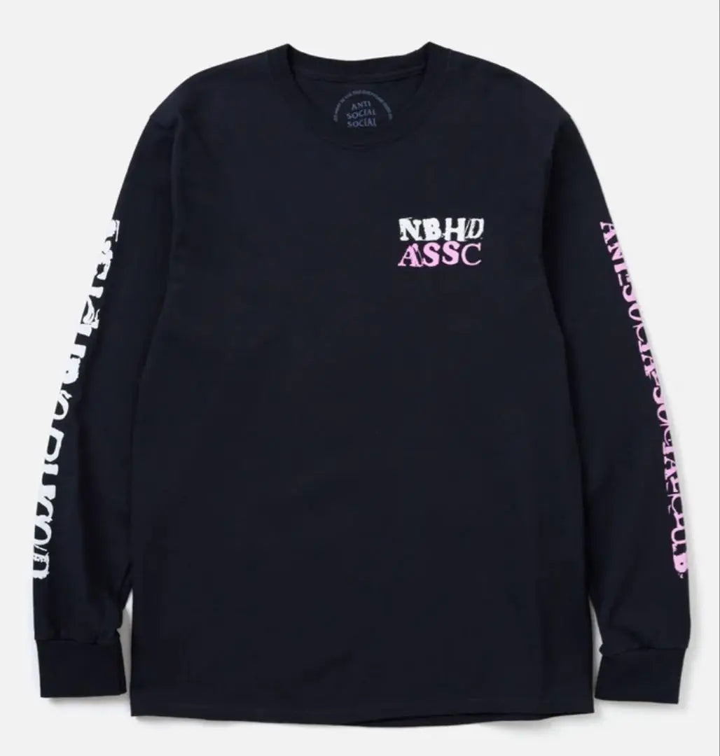 NEIGHBORHOOD ASSC collaboration long sleeve T-shirt black