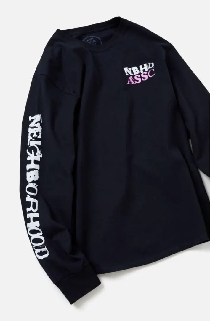 NEIGHBORHOOD ASSC collaboration long sleeve T-shirt black