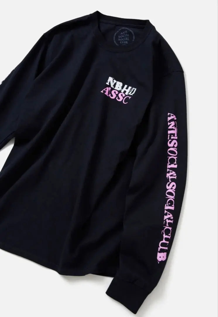 NEIGHBORHOOD ASSC collaboration long sleeve T-shirt black