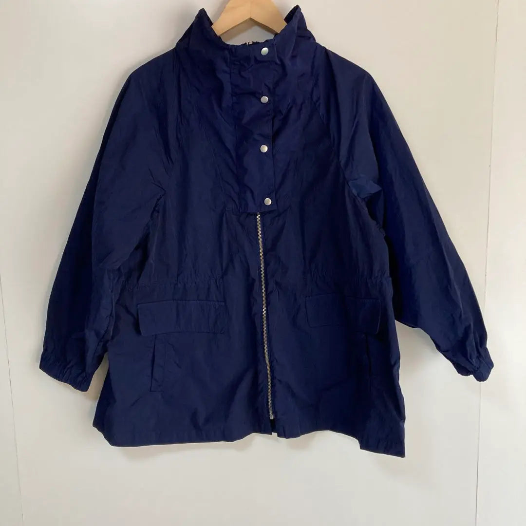 Untitled Navy Rainwear Front Zipper