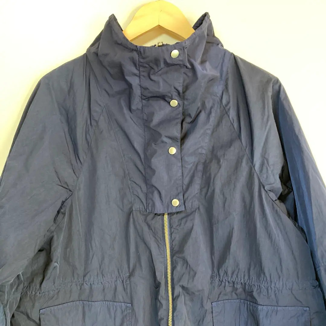 Untitled Navy Rainwear Front Zipper