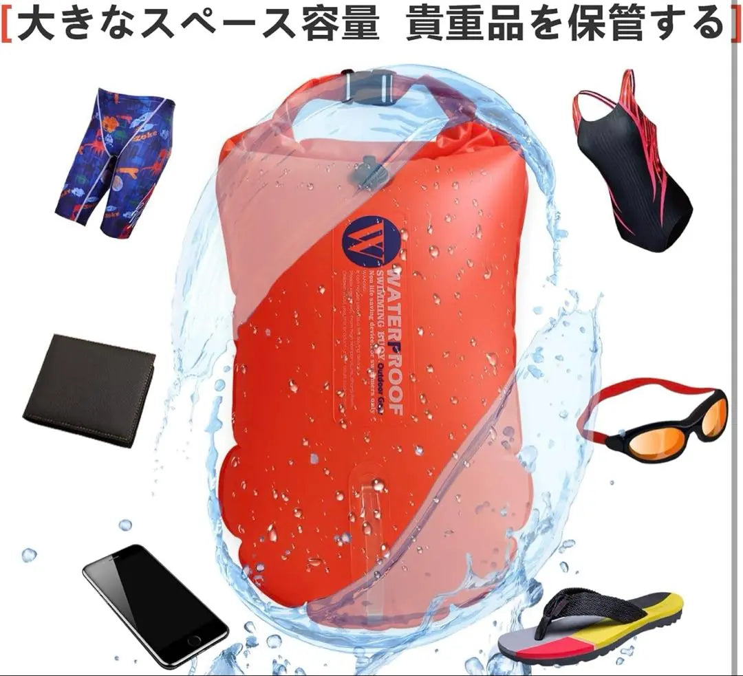 Bolsa de almacenamiento impermeable de 25 l, paquete de boya de natación, boya de natación para triatlón