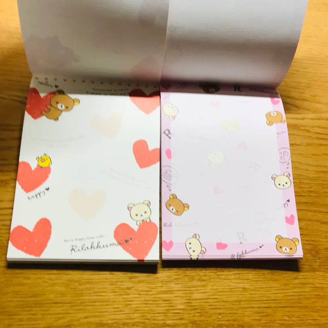 Libretas Rilakkuma 2 - Llenas de corazones | リラックマ メモ帳2冊 ハートがいっぱい