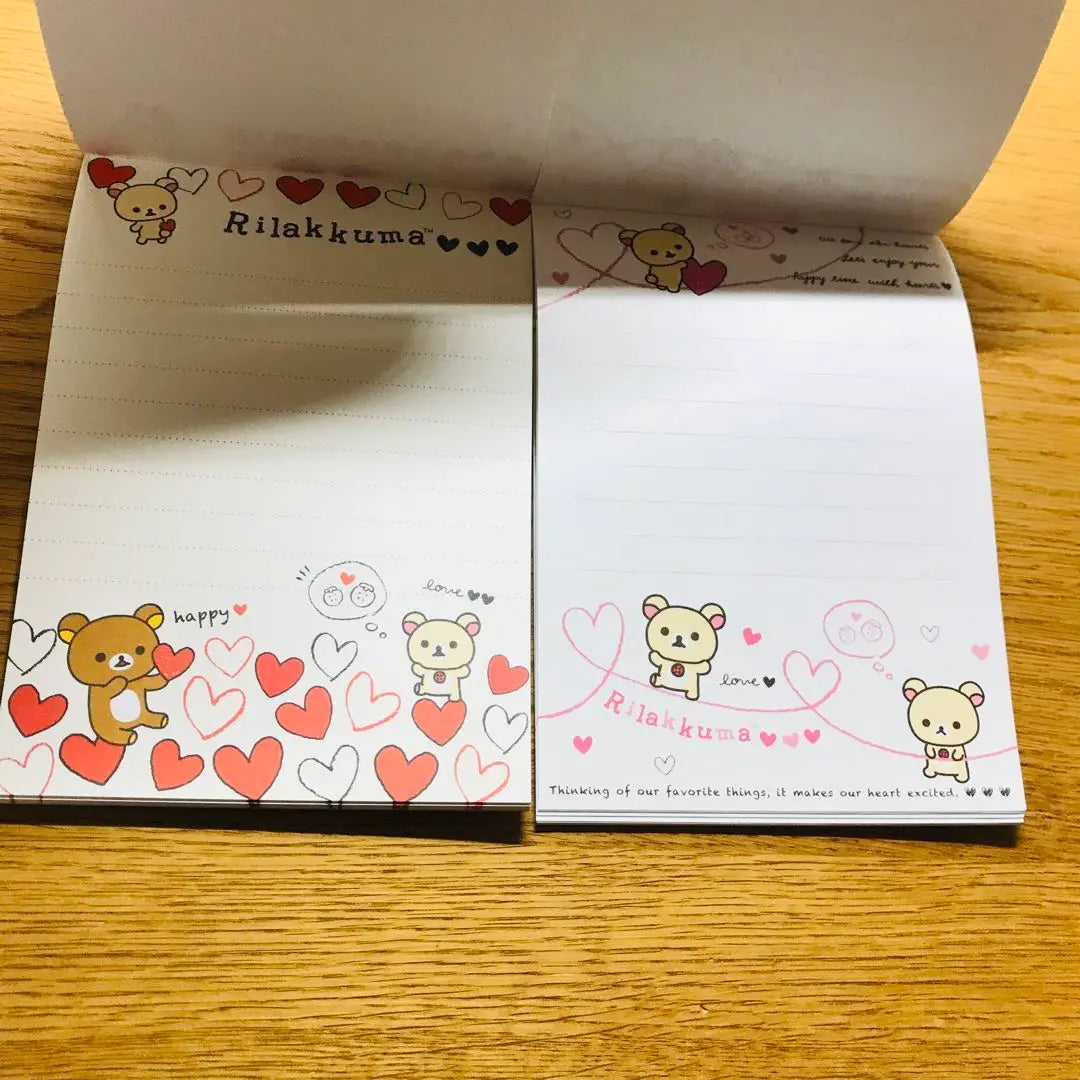 Rilakkuma 2 Notepads - Full of hearts | リラックマ メモ帳2冊　ハートがいっぱい