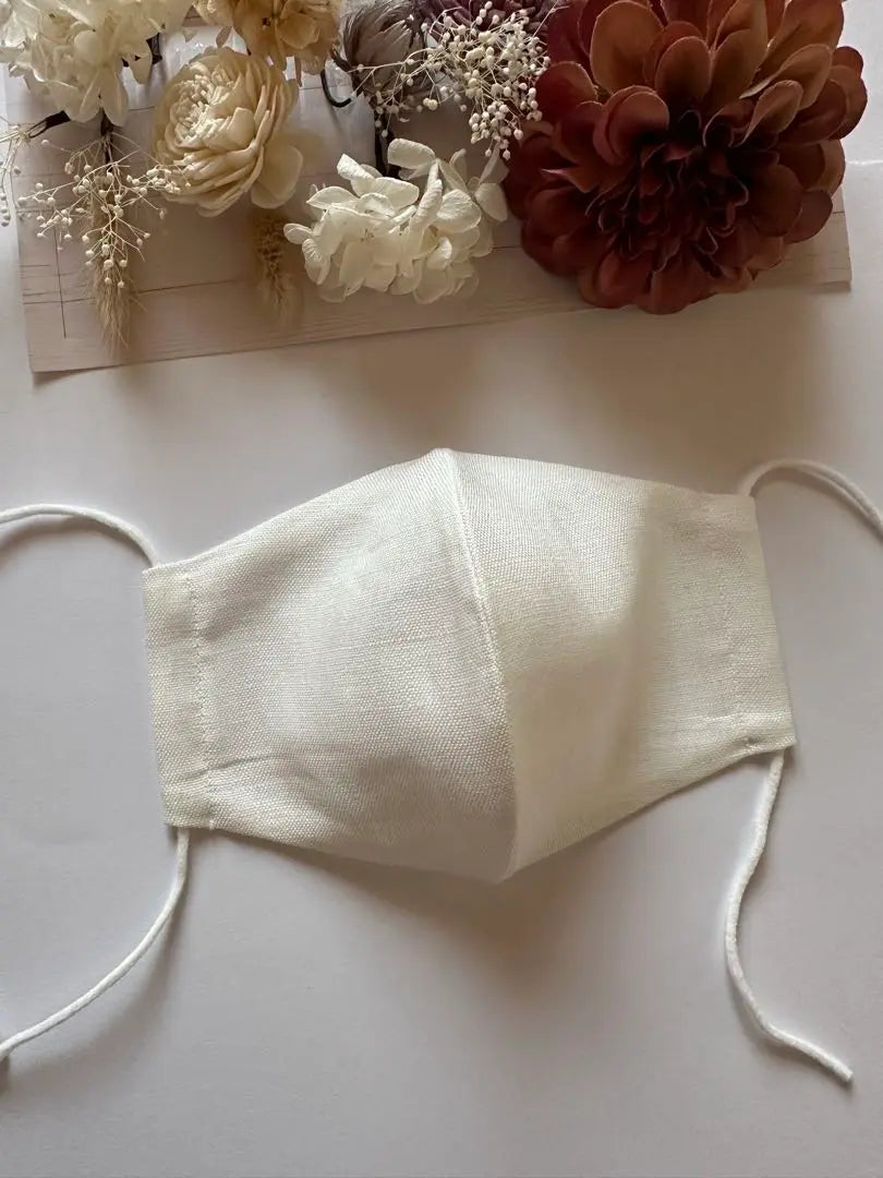 25103◇New white◇Unisex◇100% linen, handmade mask set of 4