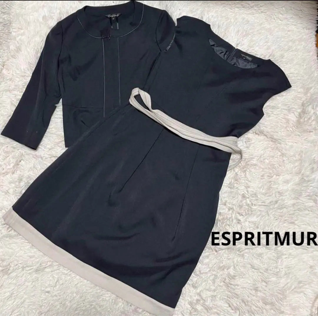 [Good condition] ESPRITMUR A-line belt-equipped one-piece suit set