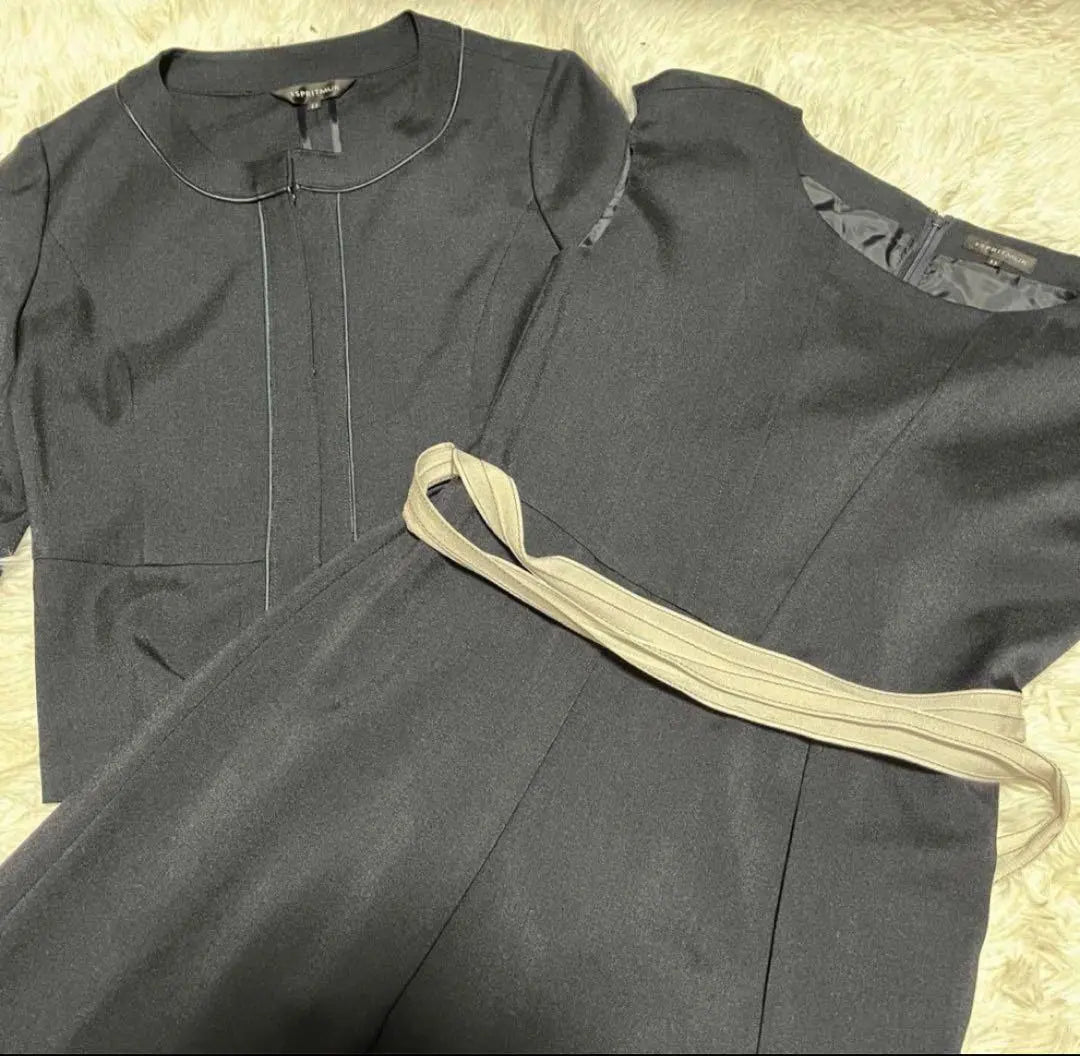 [Good condition] ESPRITMUR A-line belt-equipped one-piece suit set