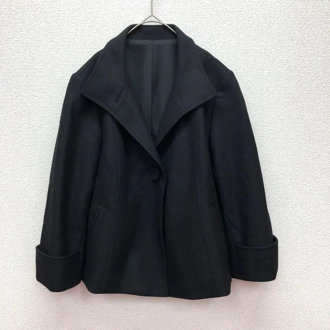 ✨ Good condition✨ ELLE [38] Wool coat ♡ Short length black P coat