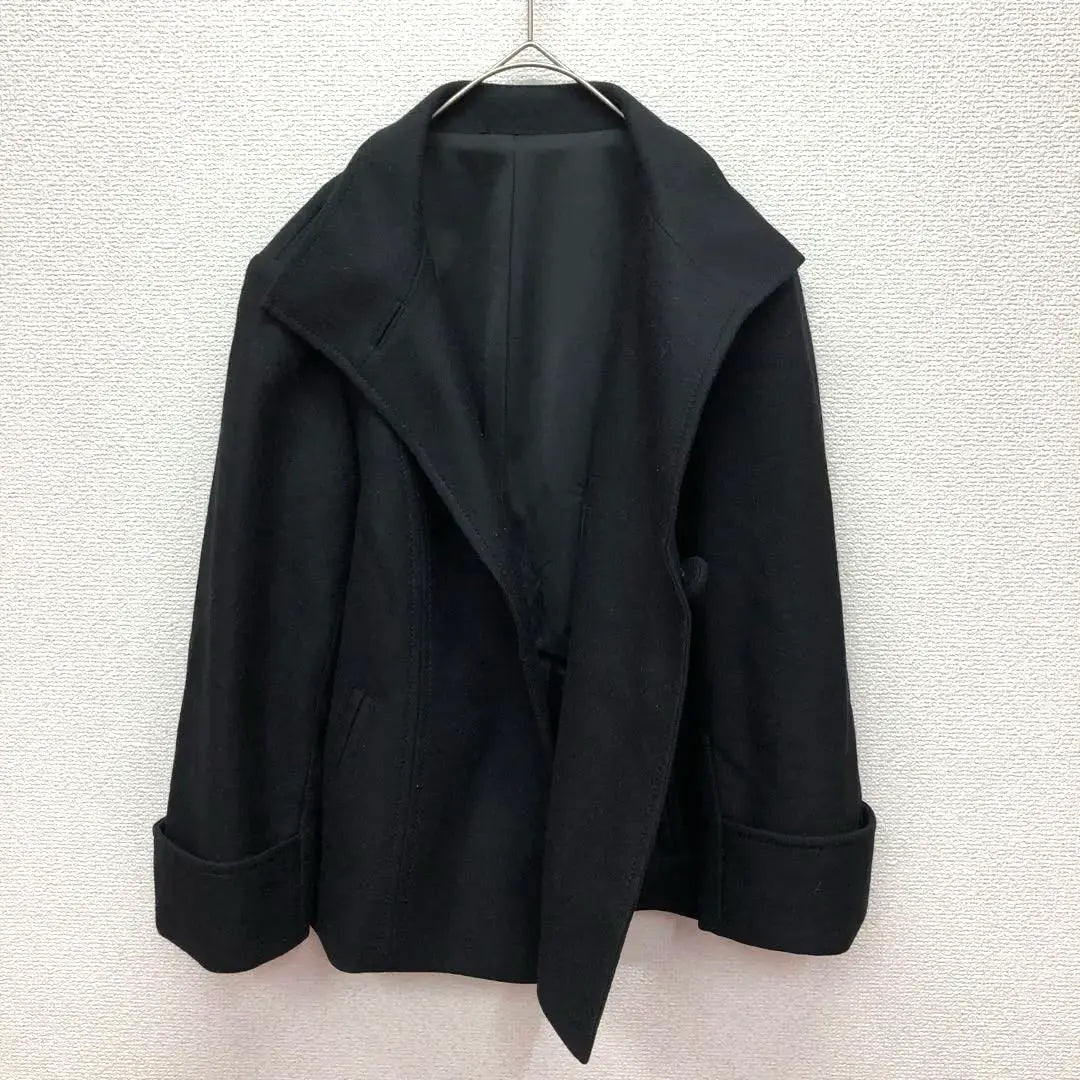 ✨ Good condition✨ ELLE [38] Wool coat ♡ Short length black P coat