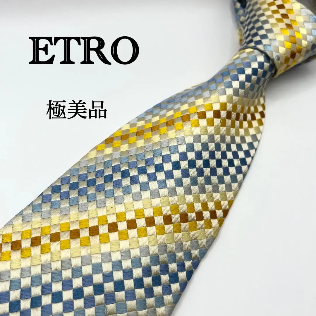 [Good condition] ETRO check tie stripe rare rare