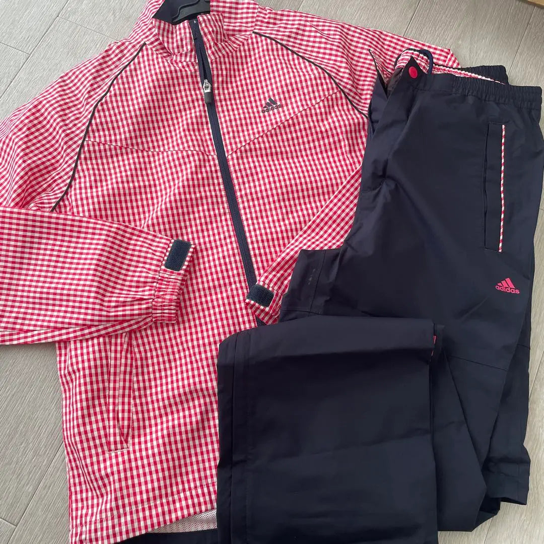 [Super beautiful condition] adidas golf wear for women, rainwear, top and bottom set | 【超美品】adidas ゴルフウェア レディース レインウェア 上下セット