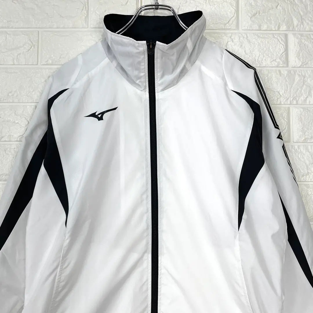 a718 [Mizuno] M White Sports Jacket Thin Good Condition