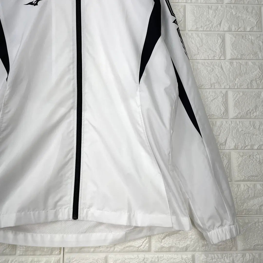 a718 [Mizuno] M White Sports Jacket Thin Good Condition