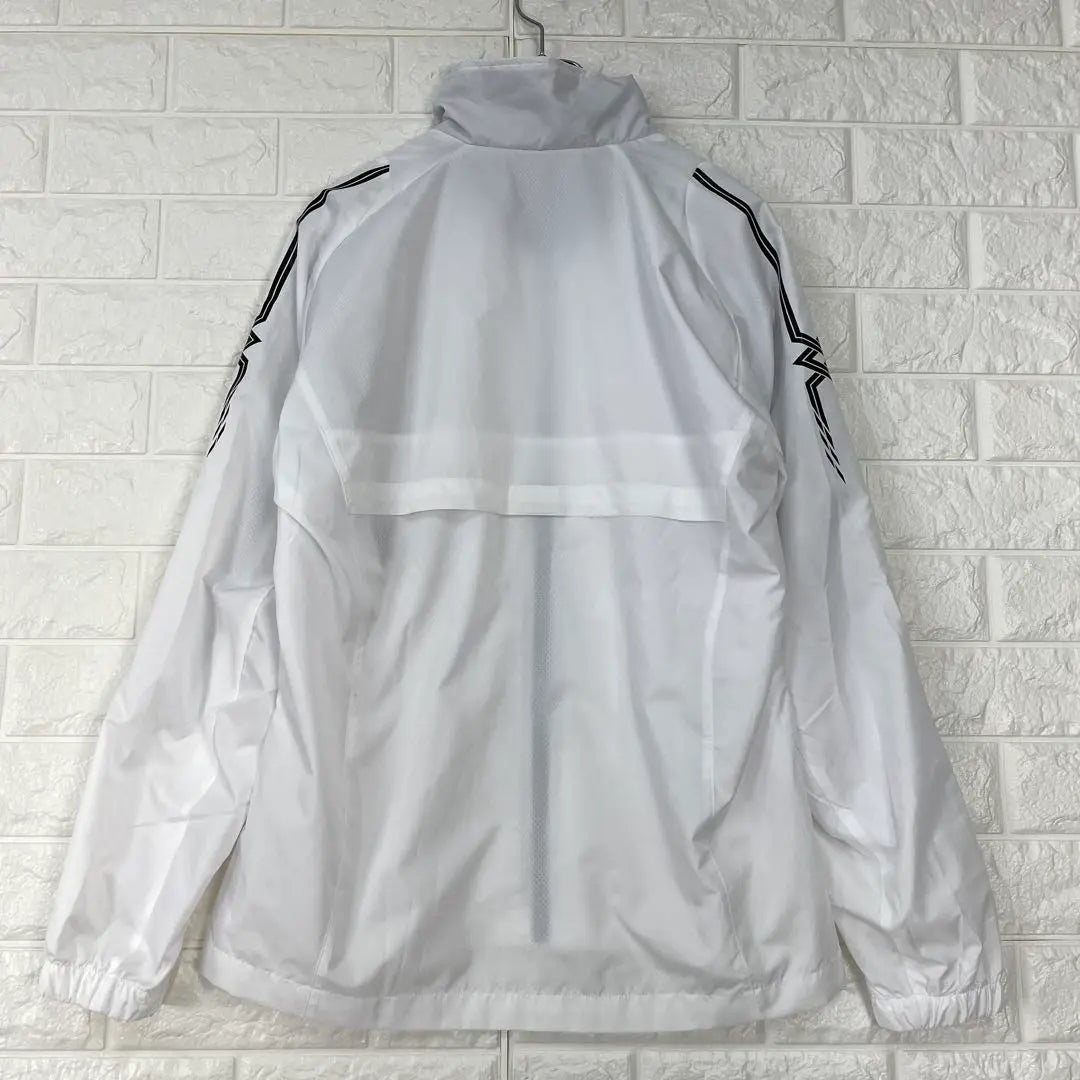 a718 [Mizuno] M White Sports Jacket Thin Good Condition