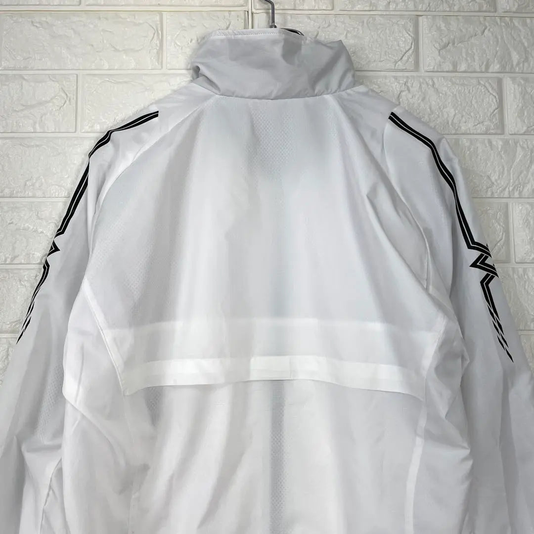 a718 [Mizuno] M White Sports Jacket Thin Good Condition