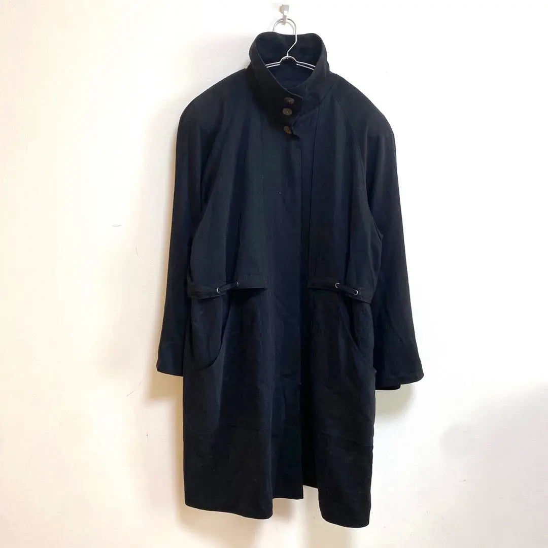 [Creater] Long coat with adjustable waist strap, full wing button, made in Japan, size 9