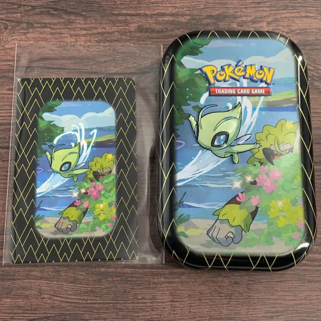 [¡Solo para el extranjero!] Estuche para latas de daño de Pokémon con lata mini y tarjeta de arte de Celebi