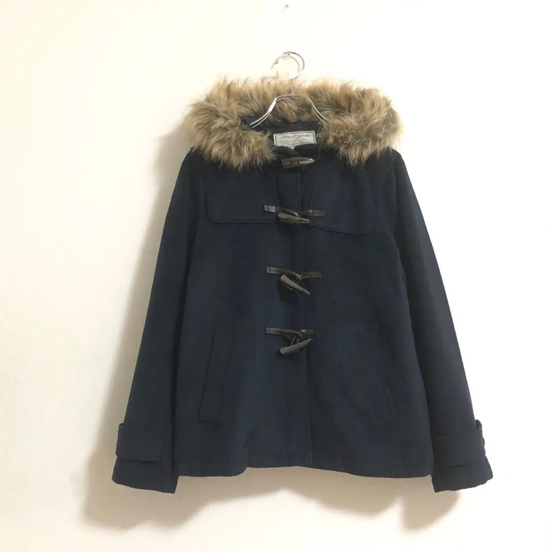 [Good condition] Avail duffle coat, navy blue, hood not removable a653