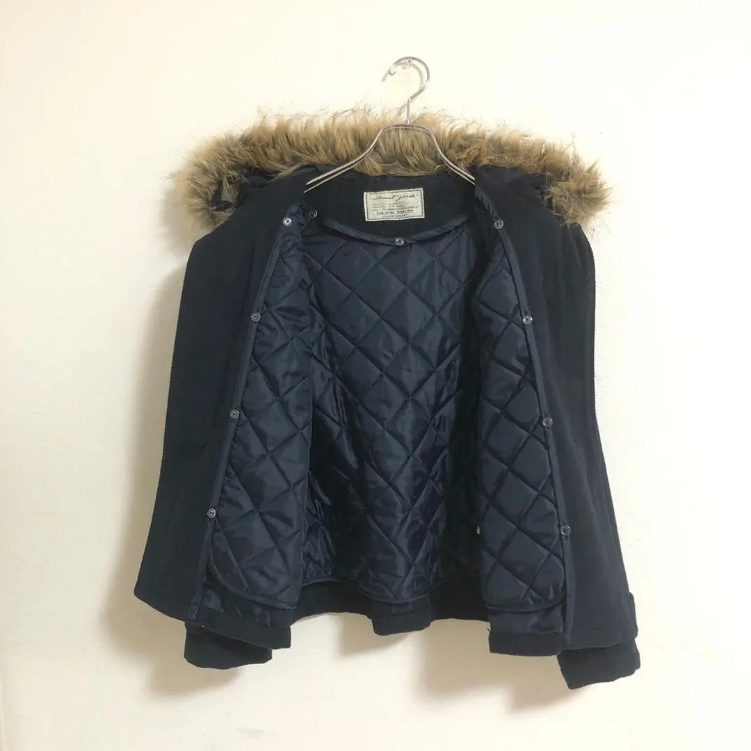 [Good condition] Avail duffle coat, navy blue, hood not removable a653