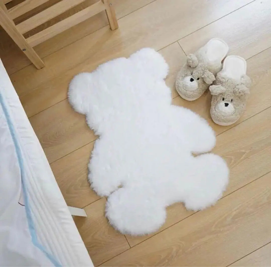 Alfombra de oso Mouton ♡Piel ♡Navidad ♡Bebé ♡Blanco