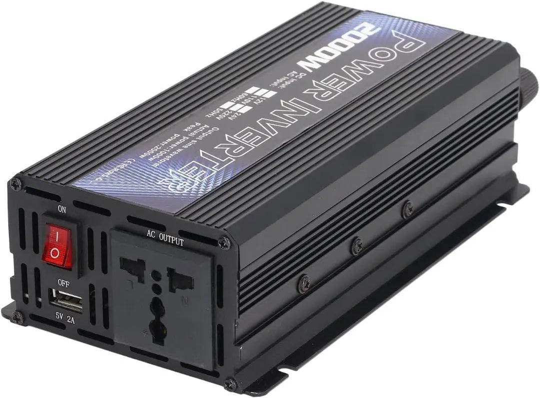 Inversor automotriz de 2000 W, onda sinusoidal corregida, CC 12 V → CA 110 V