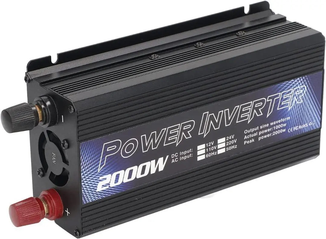 Inversor automotriz de 2000 W, onda sinusoidal corregida, CC 12 V → CA 110 V