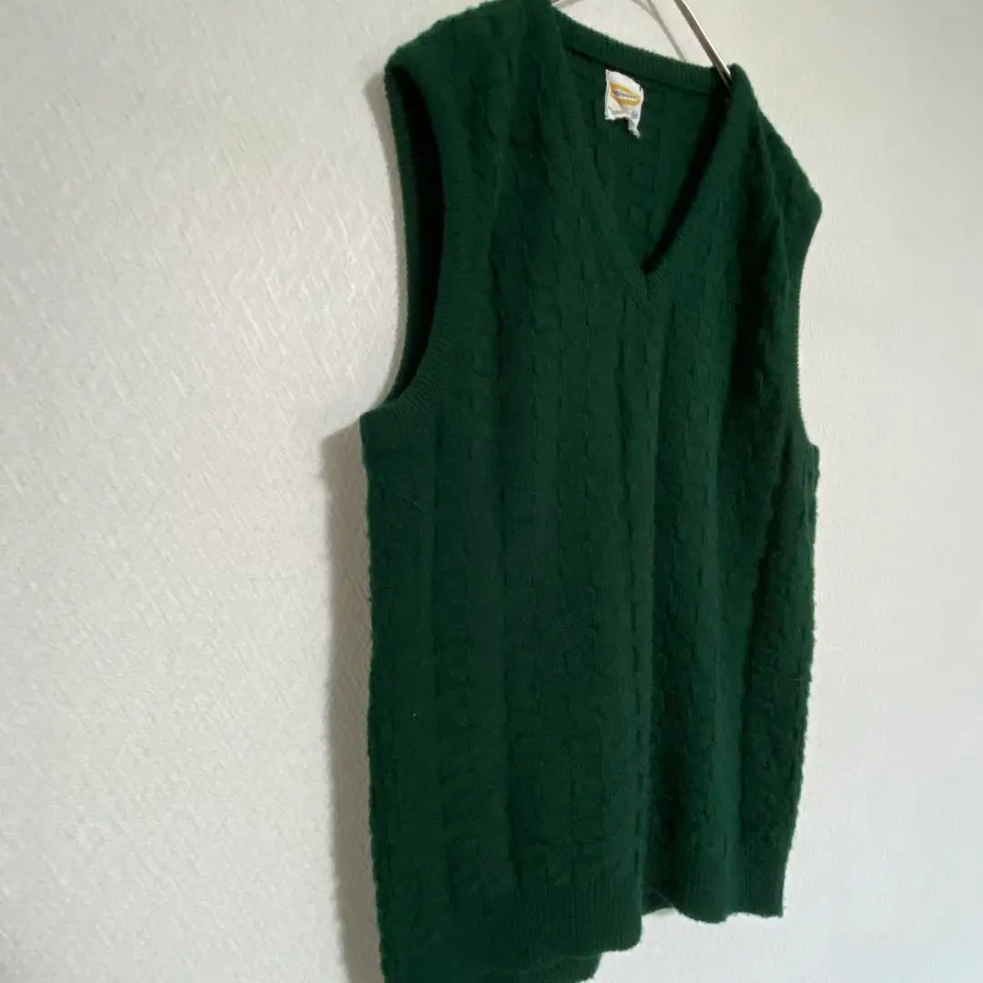 DRUMMOND/ V-neck knit vest used clothing green M