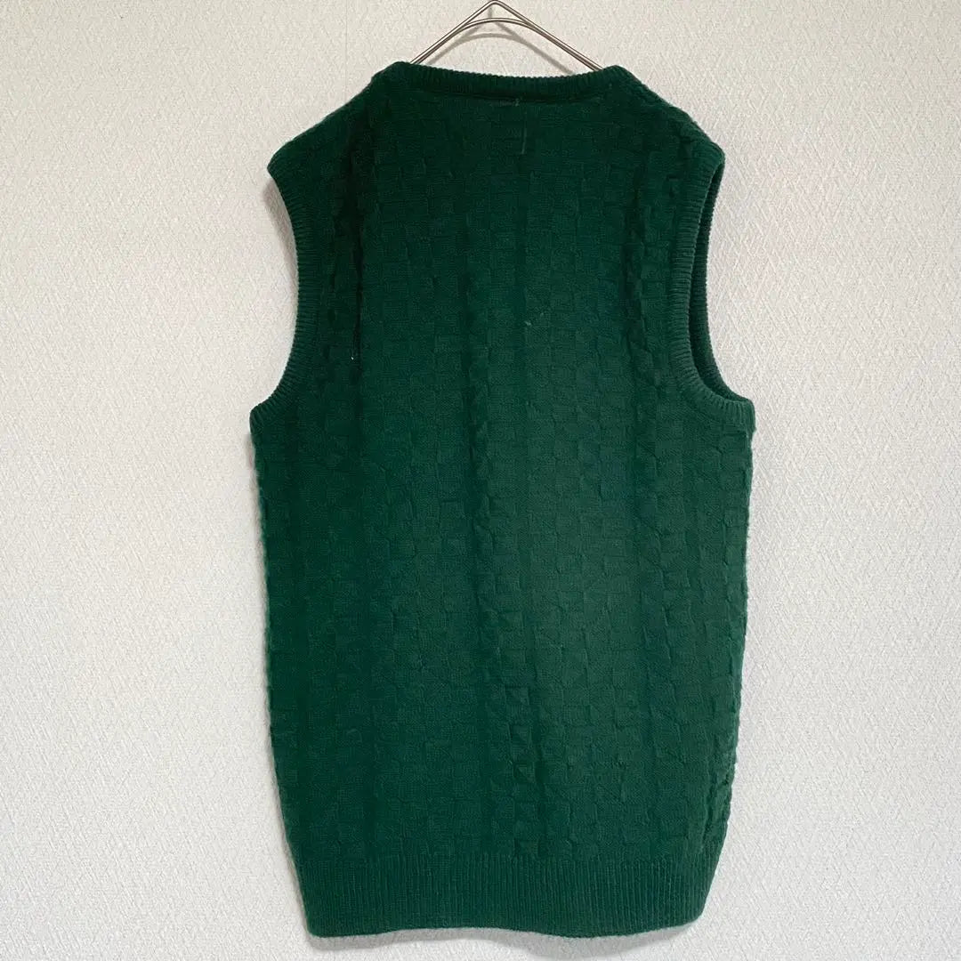 DRUMMOND/ V-neck knit vest used clothing green M