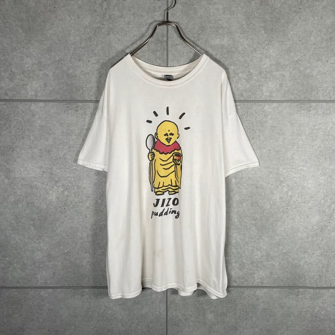 [Ropa usada] Camiseta vintage de manga corta Jizo-san Meta T-print EE. UU. Blanco | [古着]ビンテージ 半袖 Tシャツ お地蔵さん ネタT プリント US 白