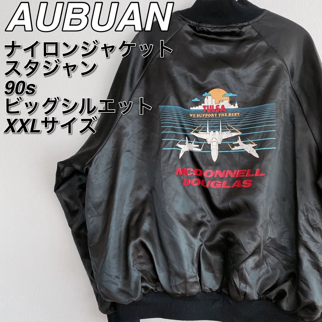 [Low price listing due to a defect] AUBUAN Stadium Jacket Nylon Jacket 90s XXL