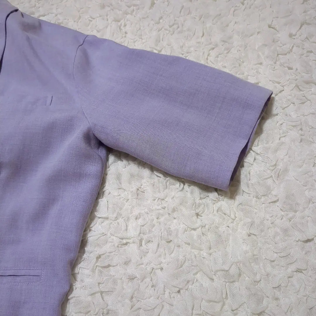 Amelie Light Half Sleeve Shirt Jacket Purple Buttons Haori Free Size