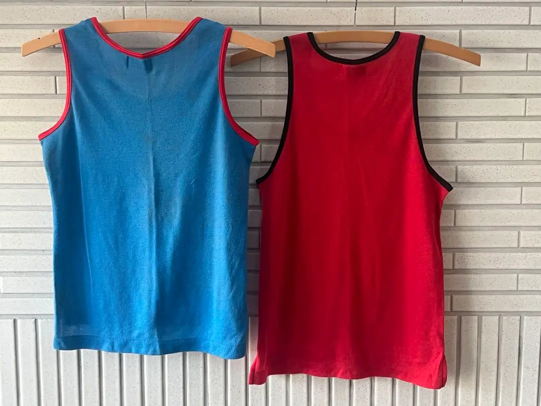 2-piece set ☆ Vintage 80s NIKE navy blue tag tank top made in Japan ☆