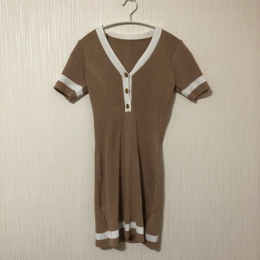 Unused knit dress M skirt beige bottoms ladies