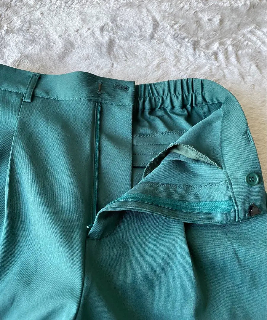 haco comfortable colored pants green tuck pants