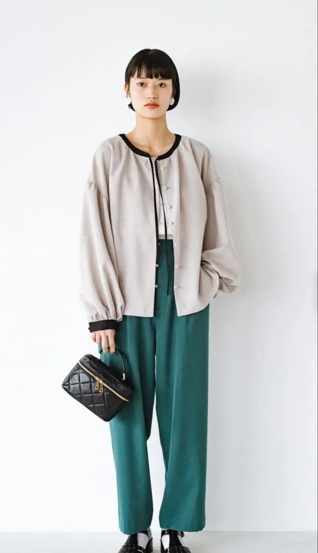 haco comfortable colored pants green tuck pants