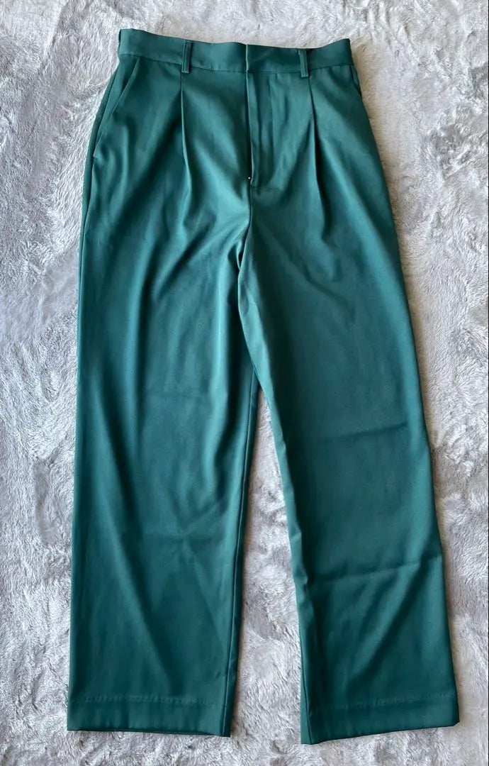 haco comfortable colored pants green tuck pants