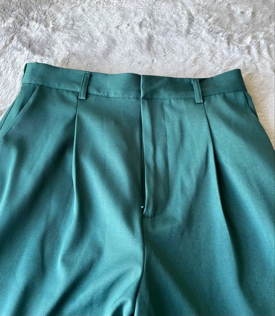 haco comfortable colored pants green tuck pants