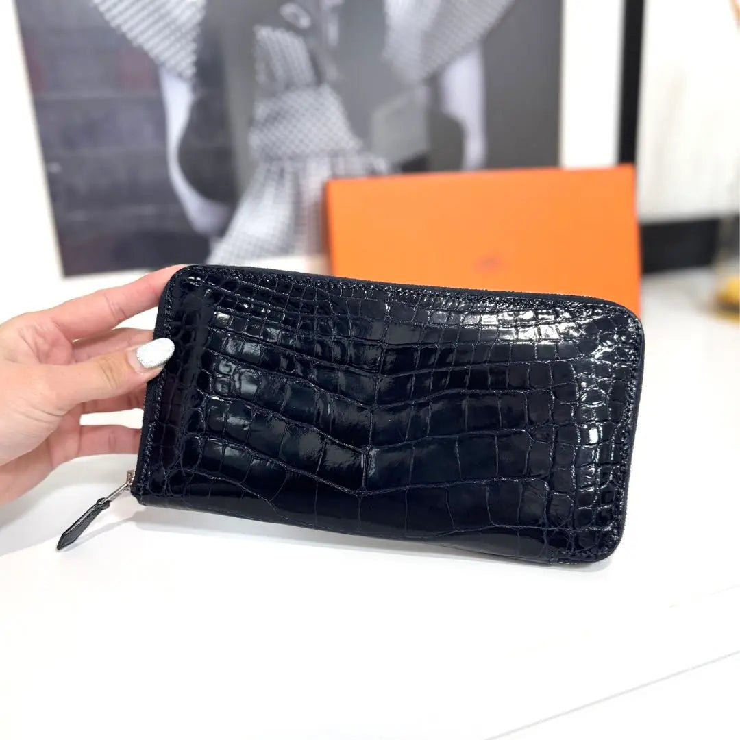 Hermes Azap Long Alligator Long Wallet U Engraved