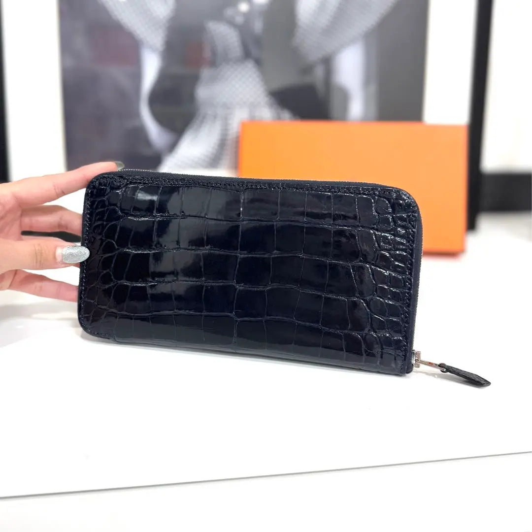 Hermes Azap Long Alligator Long Wallet U Engraved