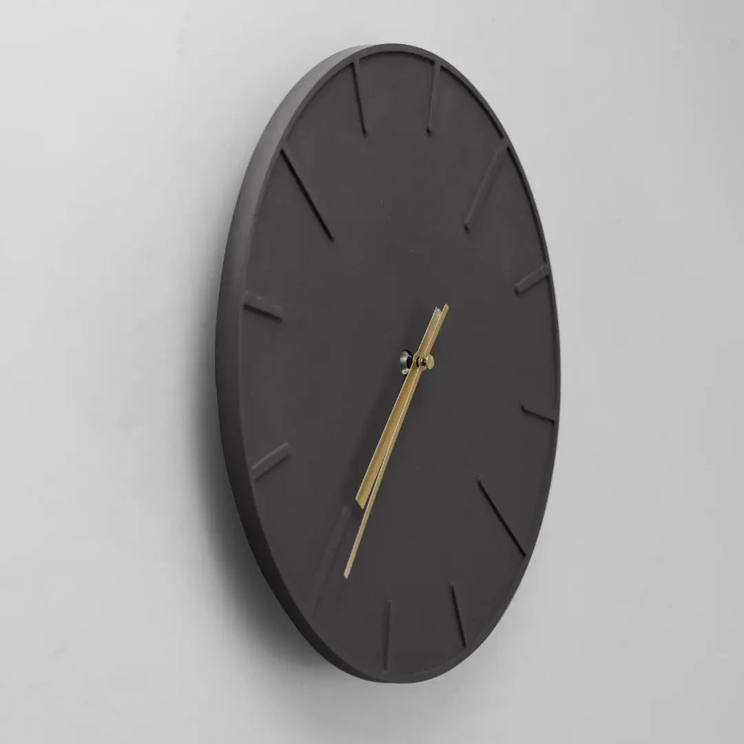 ★Reloj de pared de diseño sencillo, silencioso, de cemento, moderno y elegante.