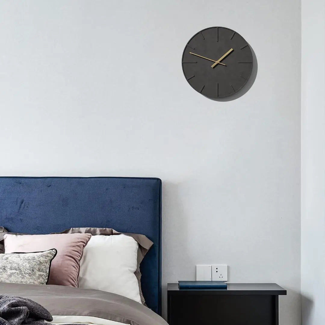 ★Reloj de pared de diseño sencillo, silencioso, de cemento, moderno y elegante.