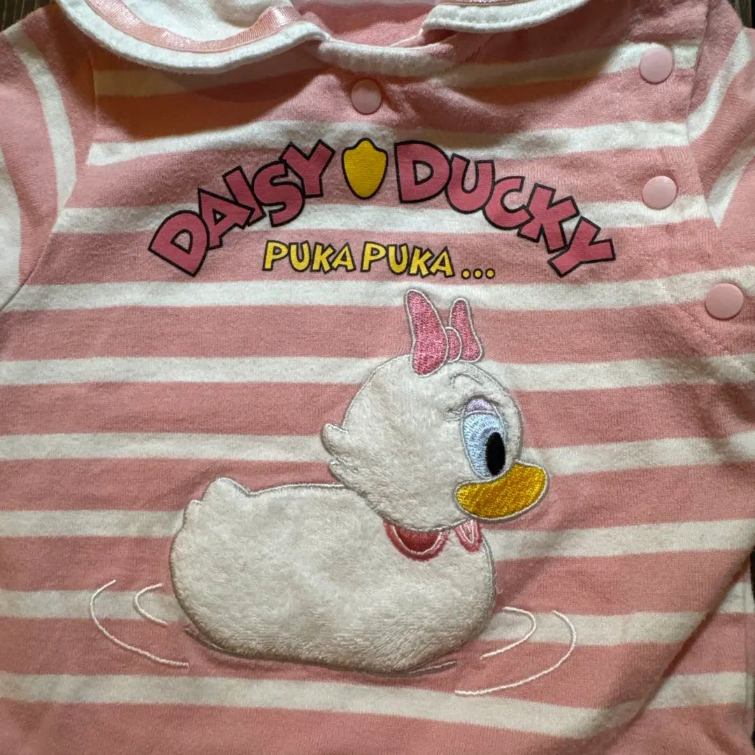 Tokyo Disney Resort Daisy Duck Romper 80 Short Sleeve Pink Marine Pattern