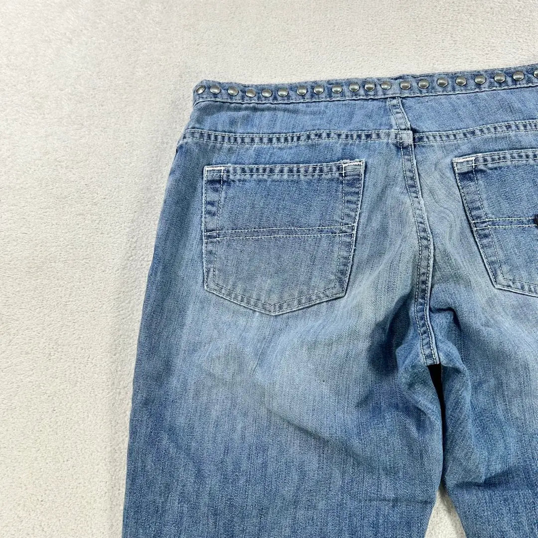 [Ralph Lauren Polo Jeans] Cut-off denim studded denim light blue | 【ラルフローレンポロジーンズ】カットオフデニム　スタッズデニム　ライトブルー