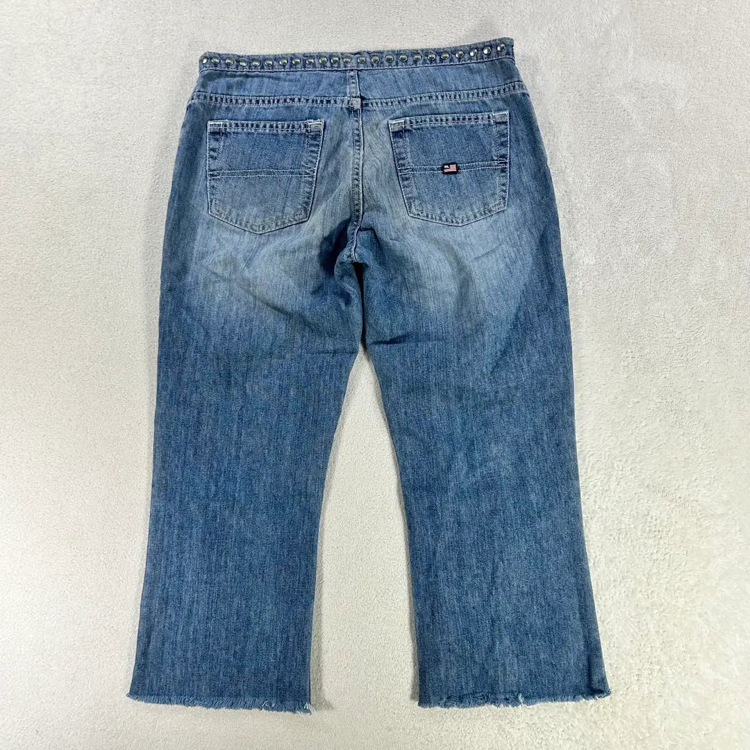 [Ralph Lauren Polo Jeans] Denim recortado denim con tachuelas azul claro | 【ラルフローレンポロジーンズ】カットオフデニム スタッズデニム ライトブルー