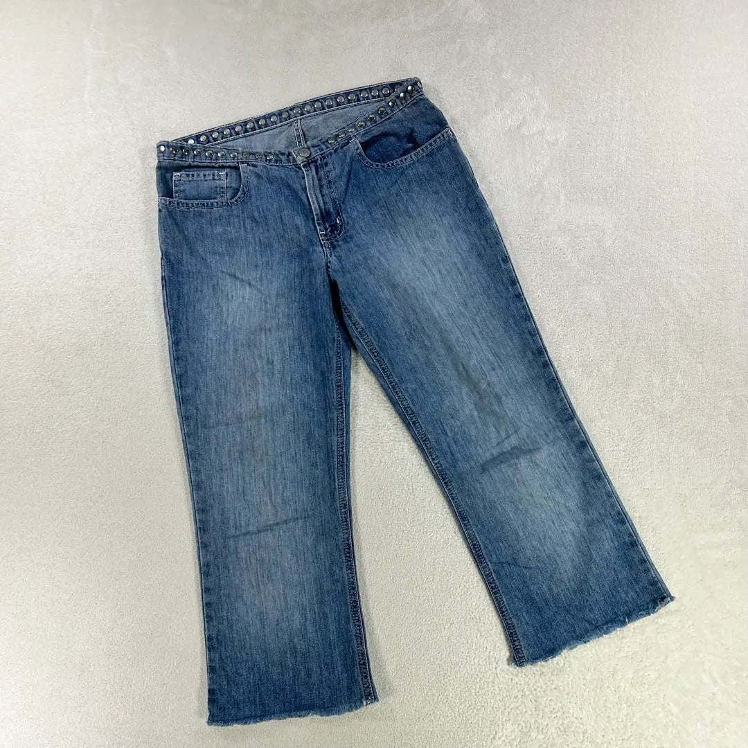 [Ralph Lauren Polo Jeans] Denim recortado denim con tachuelas azul claro | 【ラルフローレンポロジーンズ】カットオフデニム スタッズデニム ライトブルー