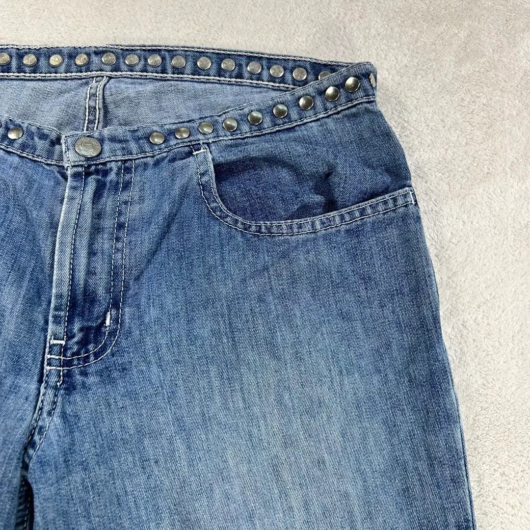 [Ralph Lauren Polo Jeans] Cut-off denim studded denim light blue | 【ラルフローレンポロジーンズ】カットオフデニム　スタッズデニム　ライトブルー